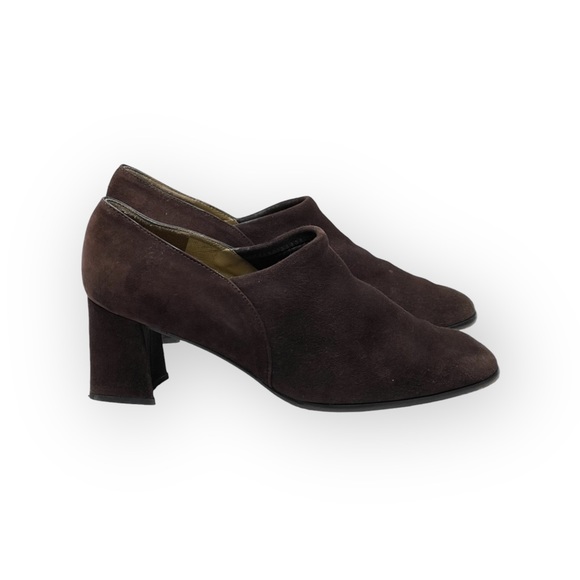 Stuart Weitzman ⌘ Modern Heeled Suede Ankle Shootie Shoe Bootie ⌘ Chocolate 7M - Picture 3 of 16